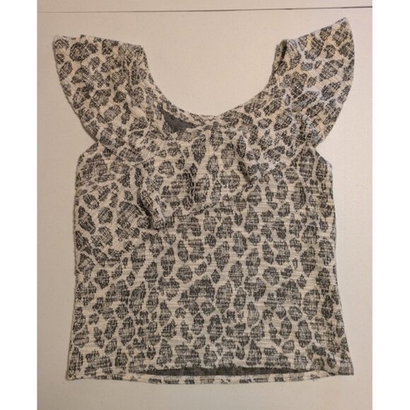 Anthropologie Tops - NWOT Vintage Anthropologie Dolan flutter sleeve leopard print tweed blouse